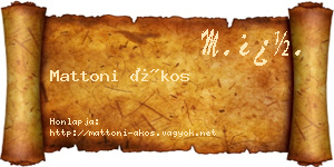 Mattoni Ákos névjegykártya