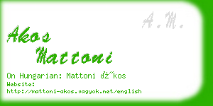 akos mattoni business card